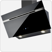 PKM S9-80 ABTZ Wandhaube, Glas, Schwarz, 80 cm, LED-Beleuchtung